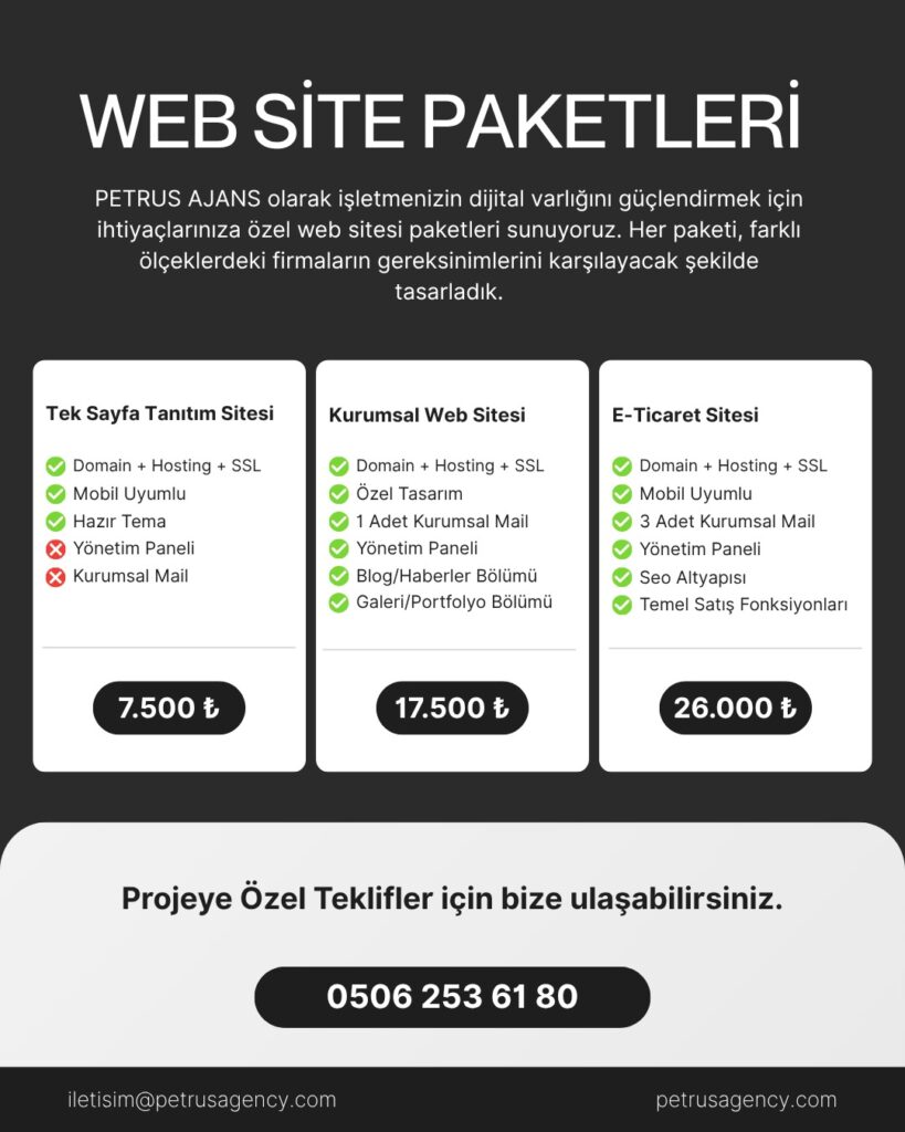WEB SİTE FİYATLARI